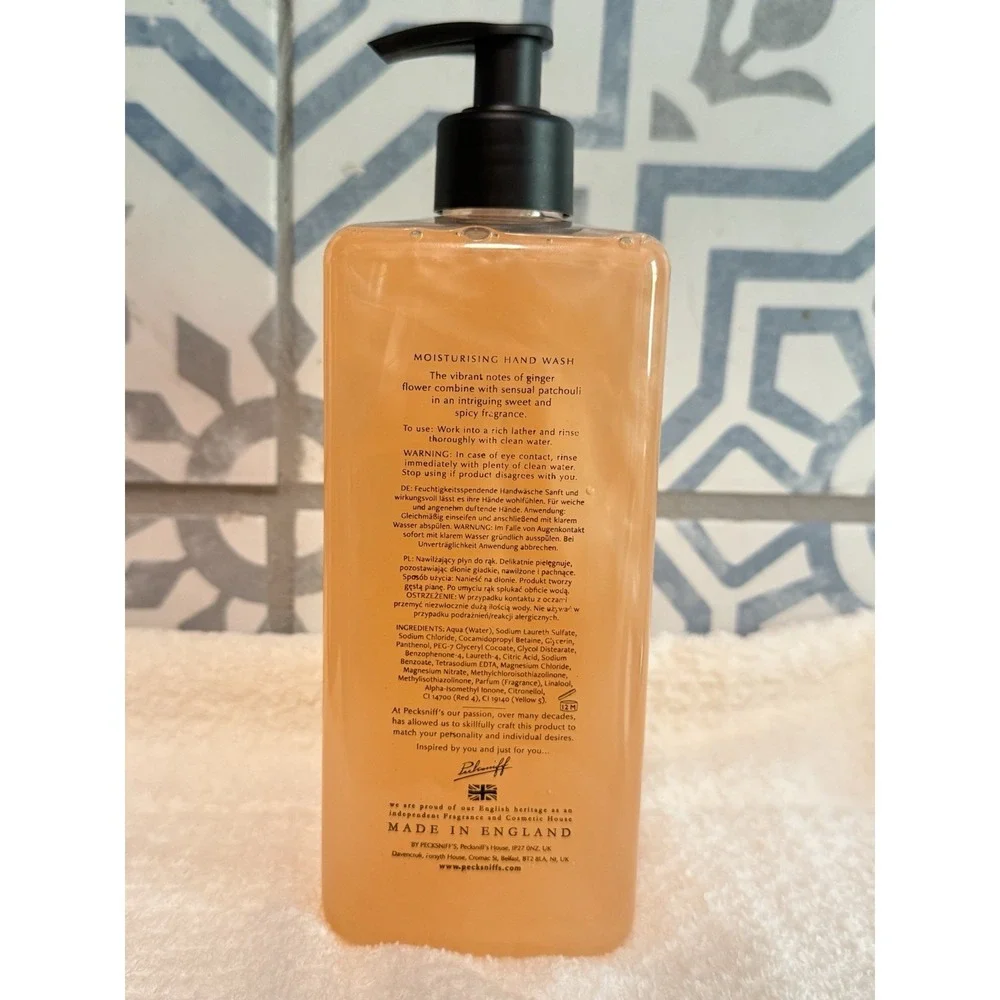 New Pecksniff's England Ginger Flower & Patchouli Moisturising Hand Wash 16.2 oz - Picture 2 of 3
